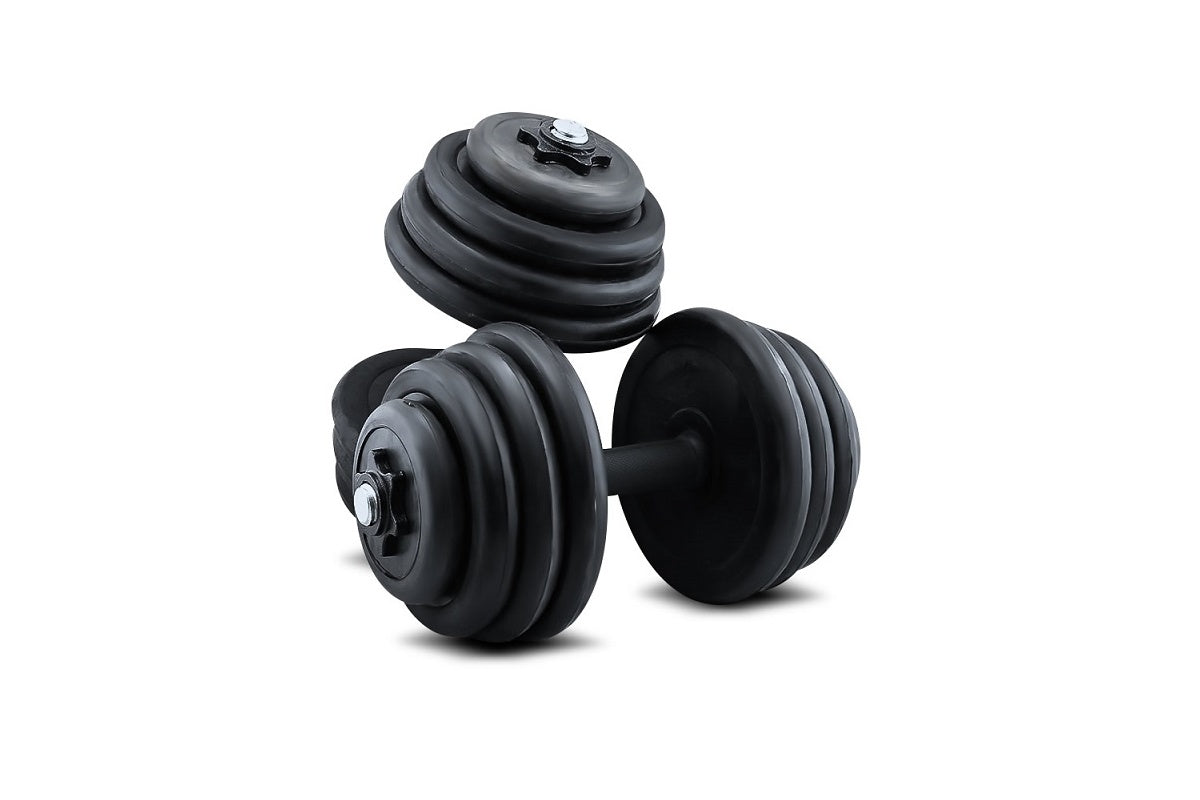 Close-up of dumbbell handle with slide and lock system