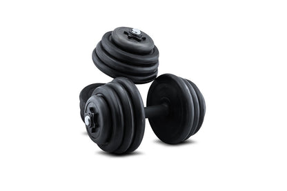 Close-up of dumbbell handle with slide and lock system