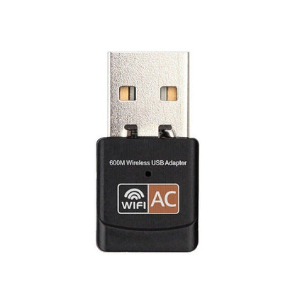 USB Wifi adapter AC600M showing black compact design