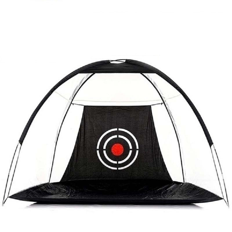 Golf practice net 3M showing full tent shape design in black