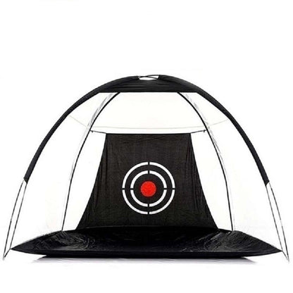 Golf practice net 3M showing full tent shape design in black