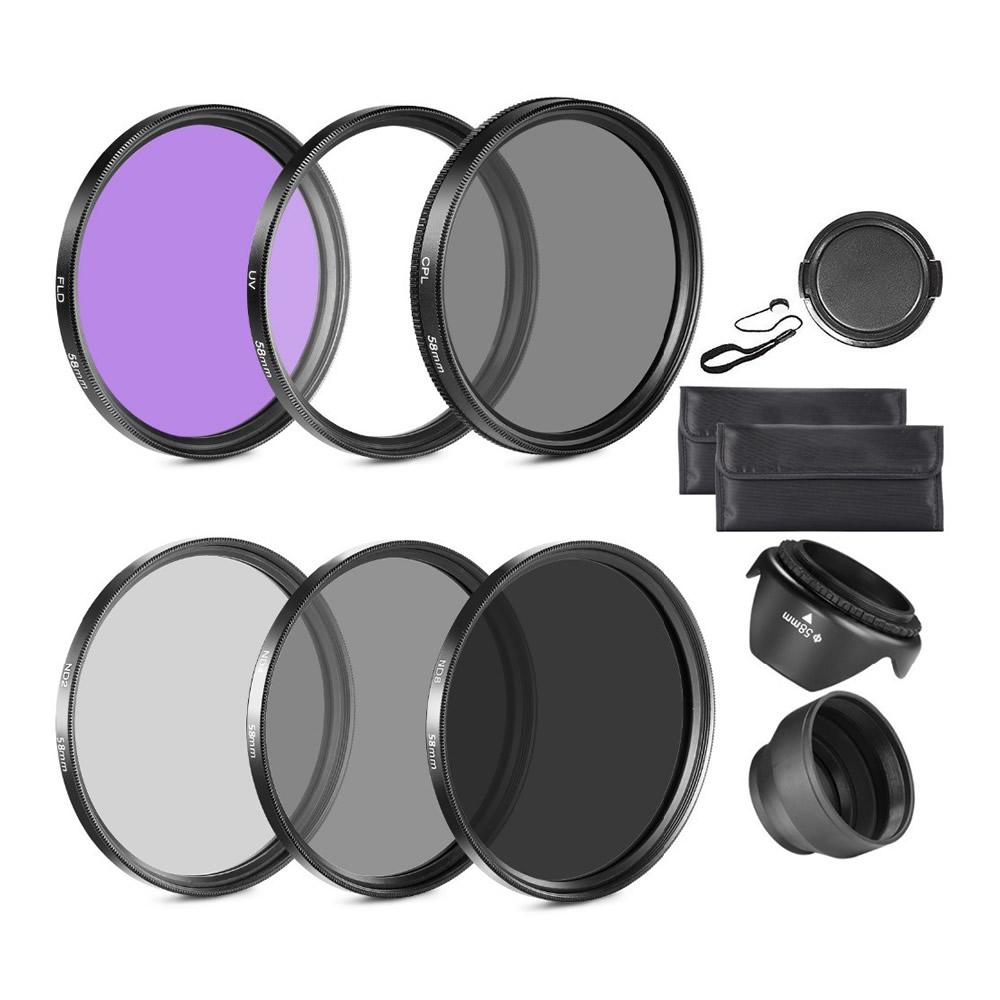 Filter Set 58mm UV, CPL, FLD, ND2, ND4, ND8