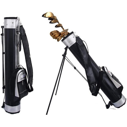 Golf travel bag with stand showing black and red colour