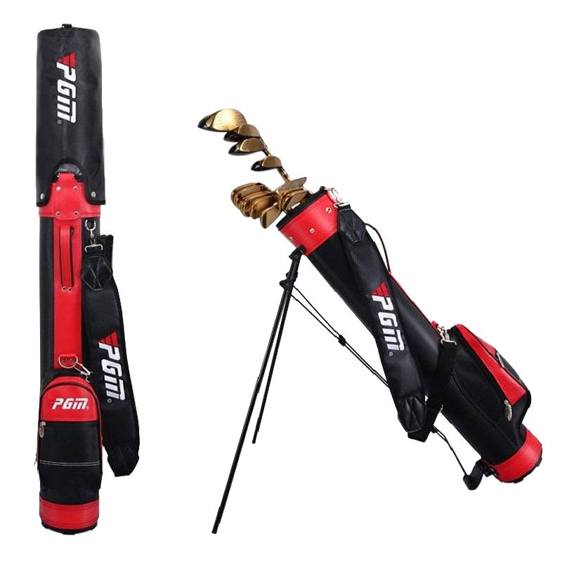 Golf travel bag with stand showing black and red colour