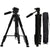 Camera tripod with carry bag showing full height in black aluminium
