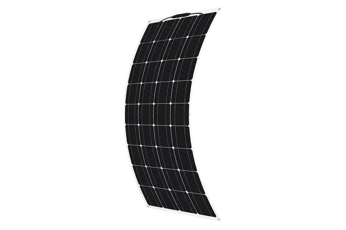 Close up of monocrystalline cells on 150W 18V solar panel