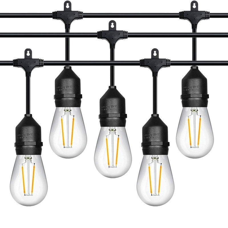 Festoon lights string lights 5m showing warm yellow bulbs