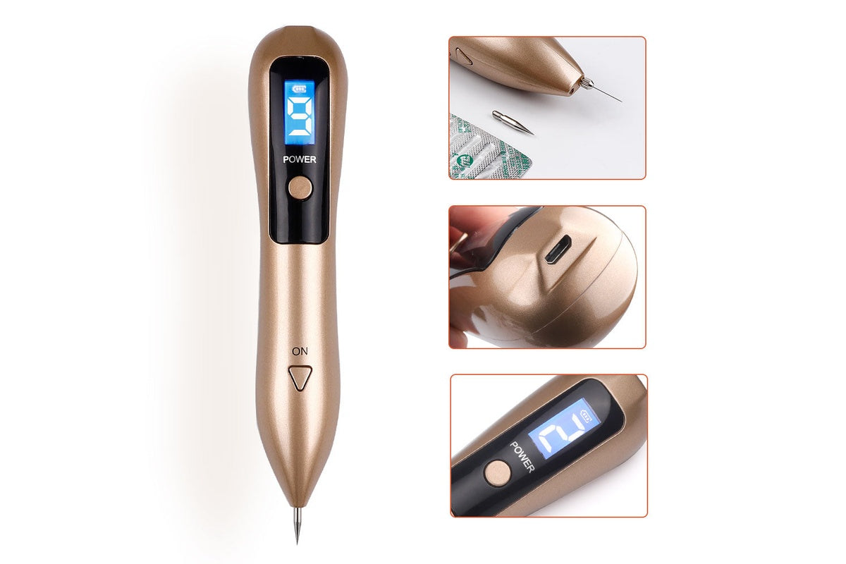 Gold ABS material skin spot removal pen side view