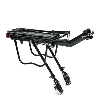 Bike carrier rack side view showing black aluminium frame