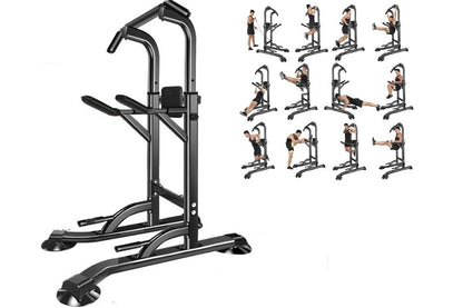 Close up of adjustable height mechanism on Power Tower pull up bar