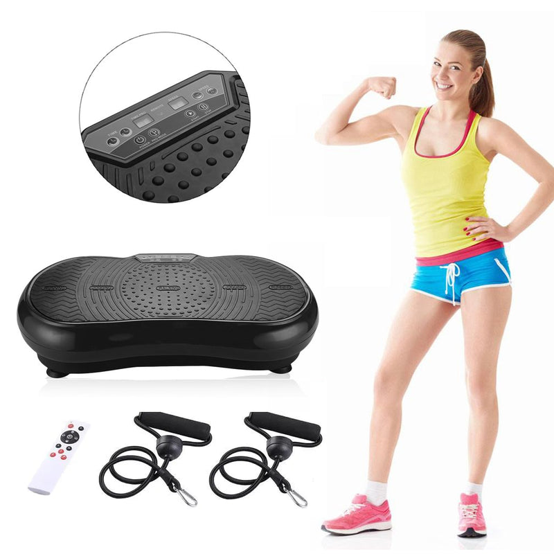 Vibration plate exercise machine in black with LED display