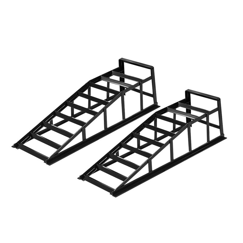 Car ramps 2000kg pair showing red steel finish