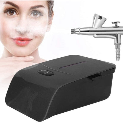 Air brush compressor kit showing compact alloy body