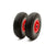 Hand barrow wheels showing red PU tyre and classic hub