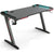 Gaming desk table black carbon fibre surface top view