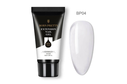 Close up of gel nail polish extension gel 30ml clear texture