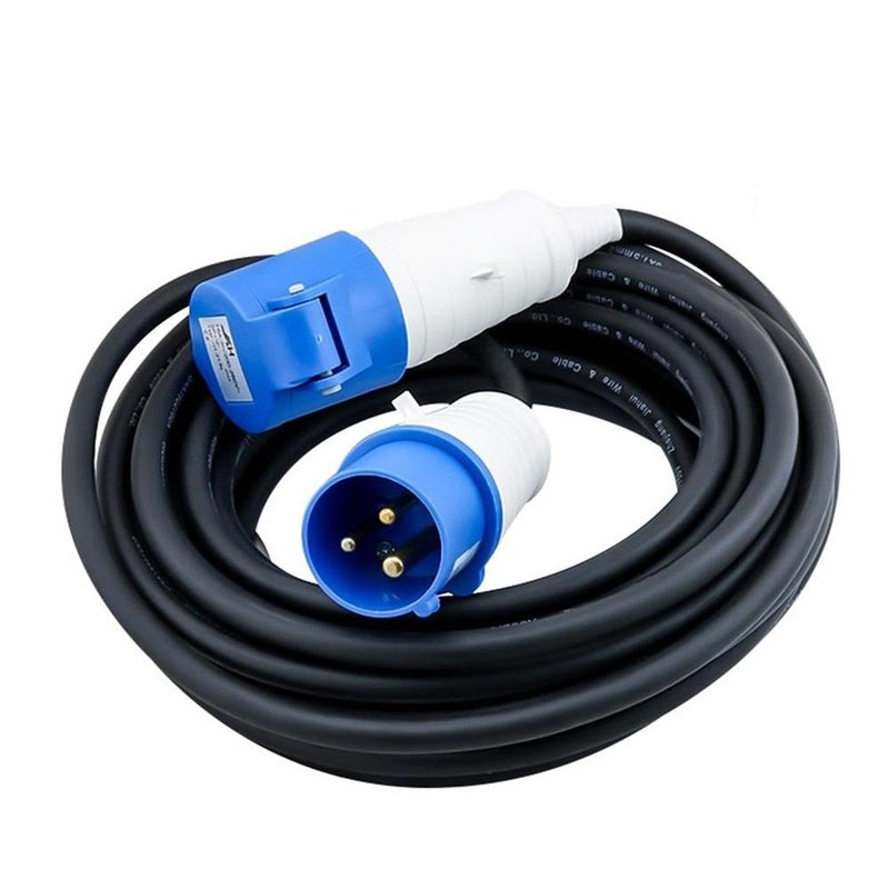 Caravan power extension lead 15m length with black heavy duty cable