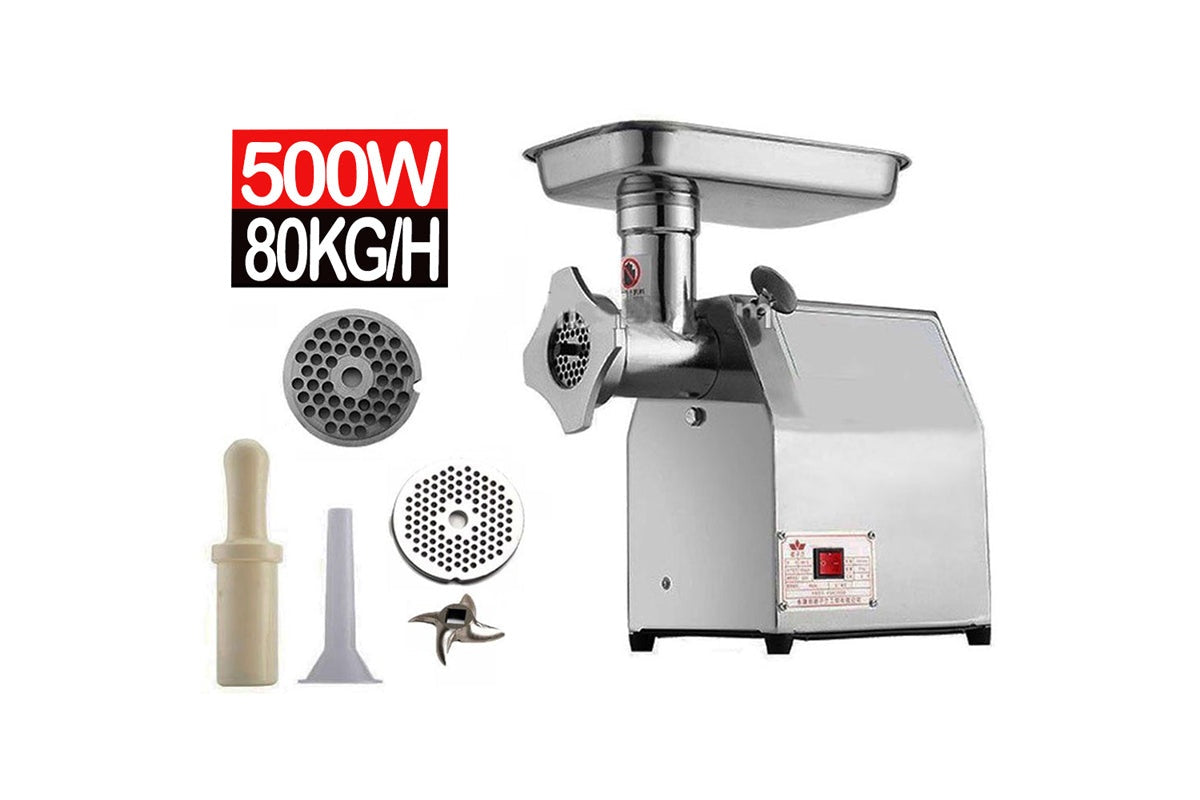 Top view of meat mincer grinder with large hopper