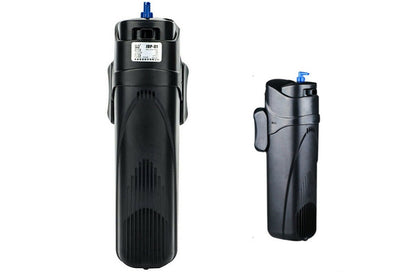 Side view of internal UV filter pump with pre-filter sponge