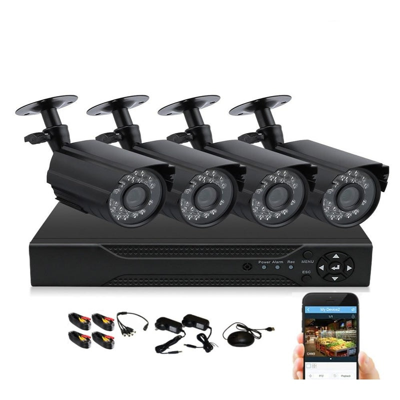 Front view of Security Camera System CCTV showing lens and night vision