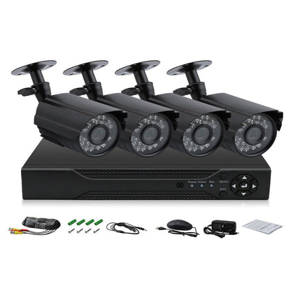 Wireless security camera system CCTV showing front view of 4 channel DVR