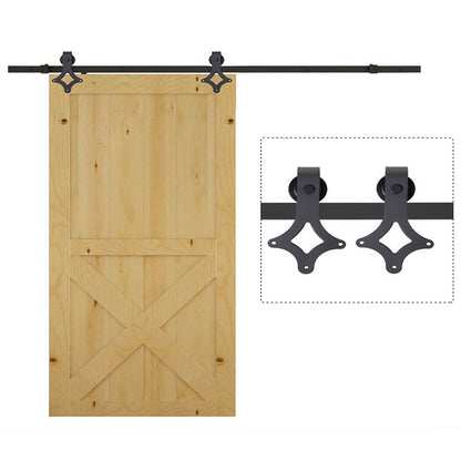 Barn door hardware kit showing 15m single track in black powder coat