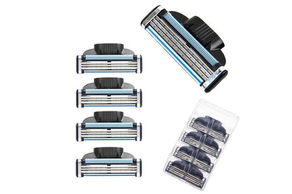Set of four G Mach 3 razor blades in plastic casing