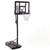Basketball hoop with height adjustable stand in black steel frame