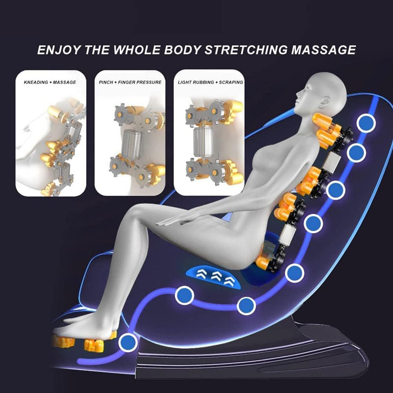 Massage chair zero gravity shiatsu with smooth reclining mechanism