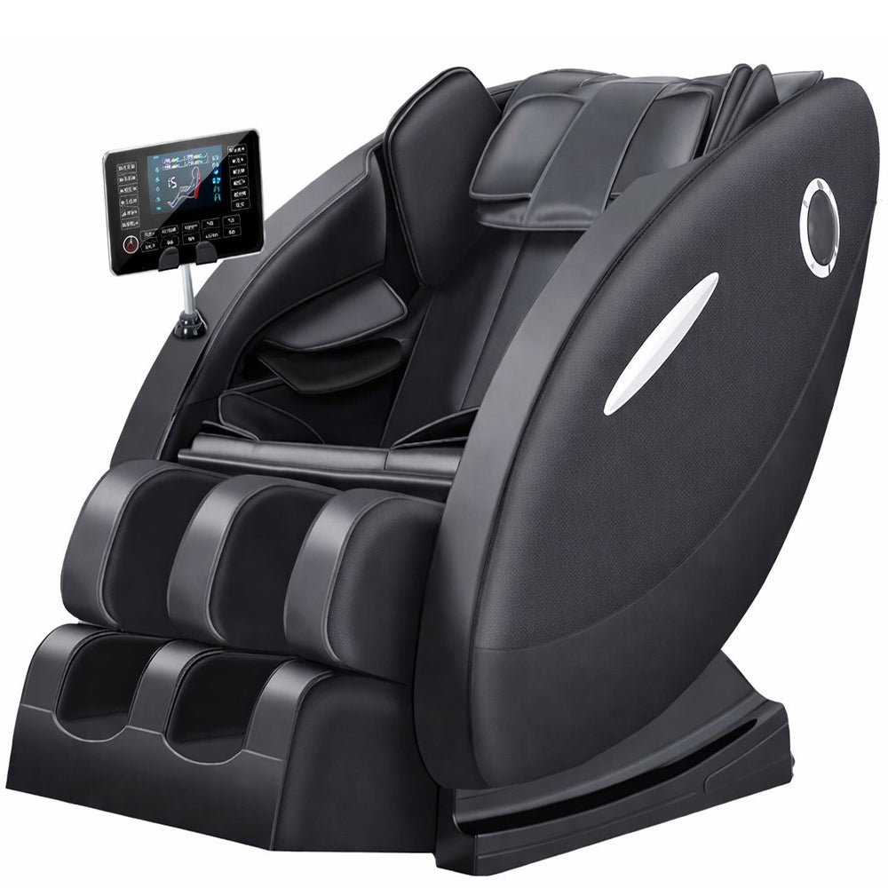 Massage chair full body zero gravity shiatsu in black colour side view