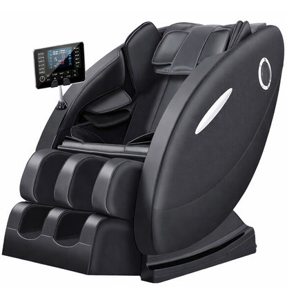 Massage chair full body zero gravity shiatsu in black colour side view