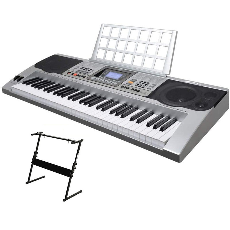 Electronic keyboard piano 61 keys front view with stand