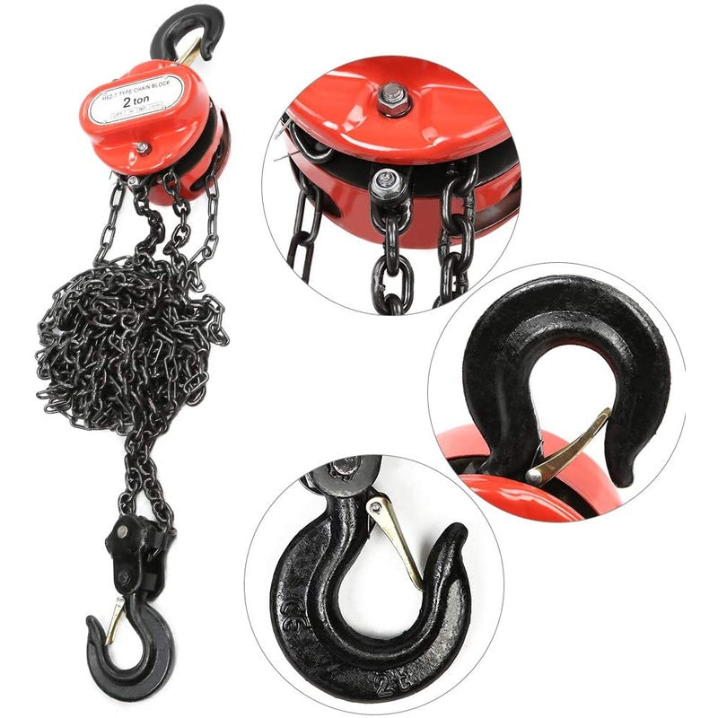 Chain block tackle hoist 3M 2T showing steel chain detail