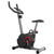 Exercise bike upright view showing steel frame and pedals