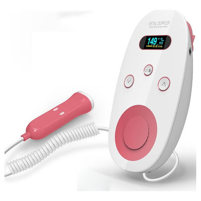 Fetal Doppler portable heartbeat detector front view with LCD screen
