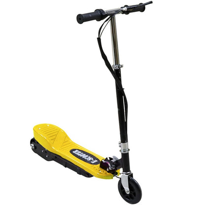 Kids electric scooter foldable yellow side view