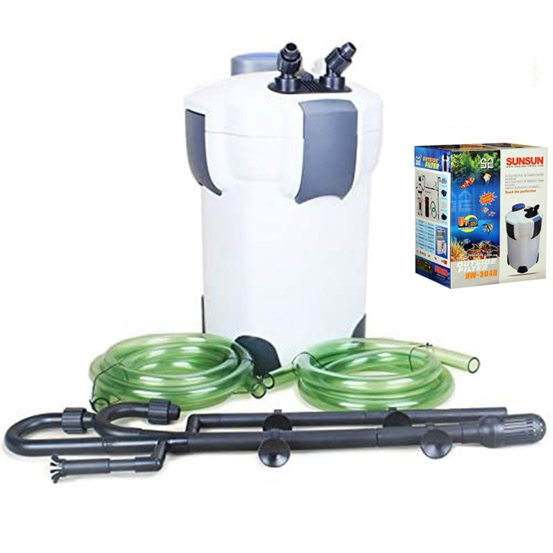 Aquarium filter external canister showing front view with UV light