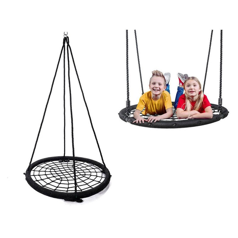 Spider Web Swing Hammock 100cm showing full outdoor setup