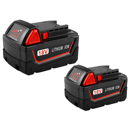 Milwaukee M18 18V 5Ah replacement battery front view in black