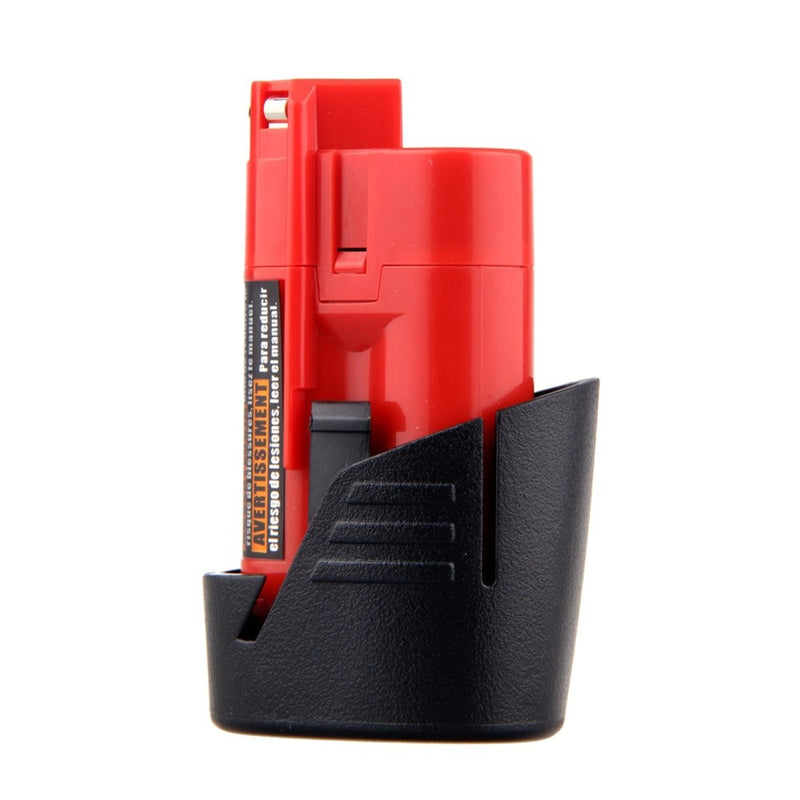 Milwaukee M12 12V 2Ah replacement battery side view showing compact design
