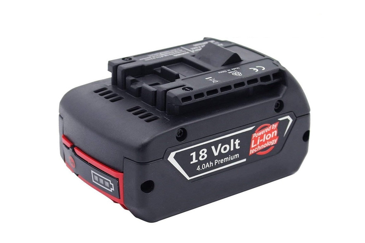 Close up of Bosch BAT609 18V battery terminals and contacts