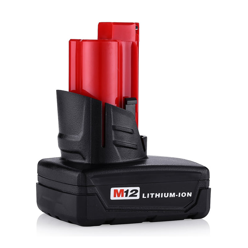 Milwaukee M12 12V 4Ah replacement battery side view