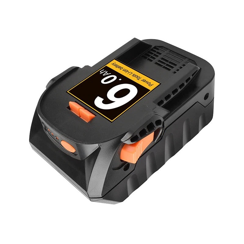 Replacement AEG 18V battery 6AH lithium-ion pack front view