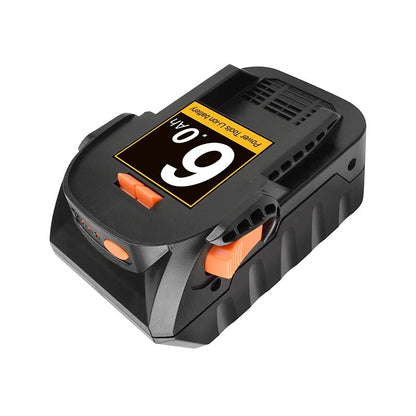 Replacement AEG 18V battery 6AH lithium-ion pack front view