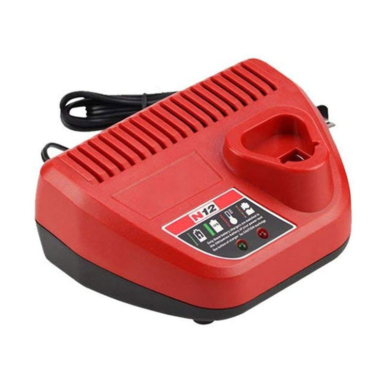 Replacement Milwaukee M12 charger front view showing compact design