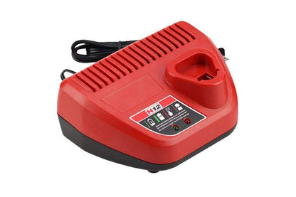 Side angle of Replacement Milwaukee M12 charger with power adapter