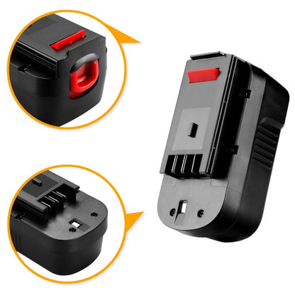 18V replacement battery for Black and Decker drill side view