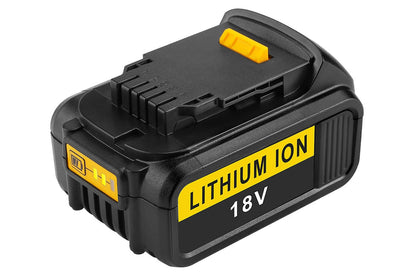 Close up of DeWalt DCB180 lithium ion battery terminals