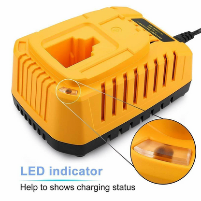 Top view of Dewalt DC9310 charger highlighting compact size