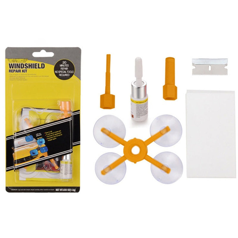 Car windscreen repair kit with resin applicator close up